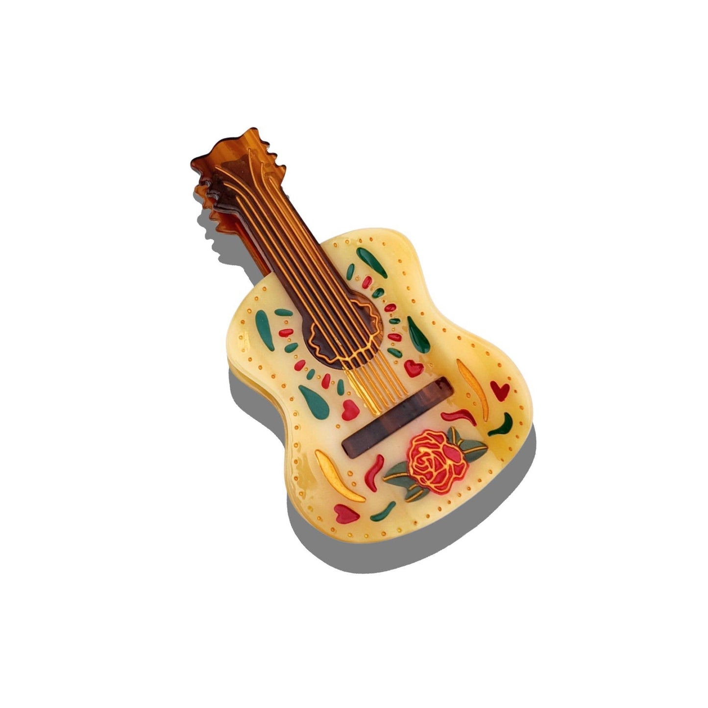 Hand-Painted Dia De Las Brujas Guitar Claw Hair Clip