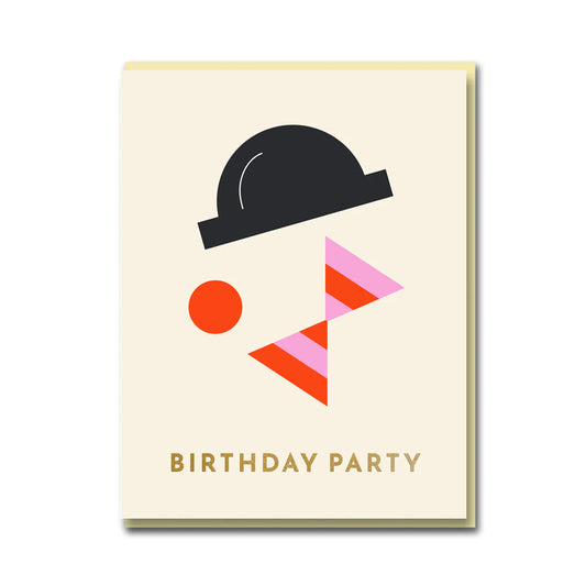 Darling Clementine Sparkle and Spin Birthday Party Hat Greeting Card
