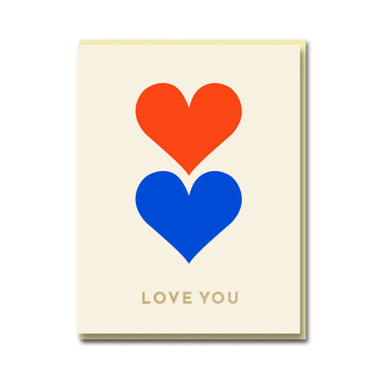 Darling Clementine Sparkle and Spin Love You Hearts Greeting Card