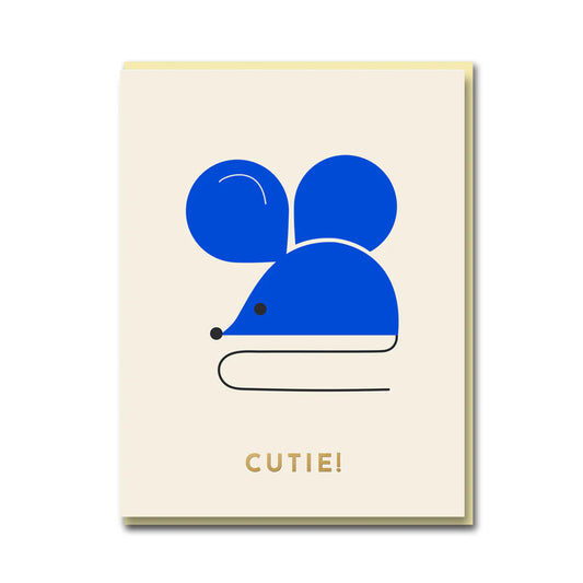 Darling Clementine Sparkle and Spin Cutie Mouse Greeting Card
