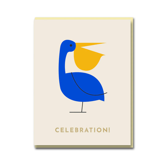 Darling Clementine Sparkle and Spin Celebration Pelican Greeting Card