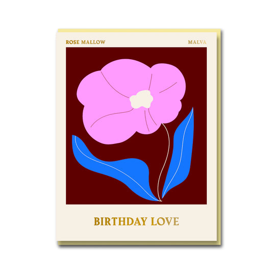 Darling Clementine Columbia Road - Rose Mallow - Birthday Love Greeting Card
