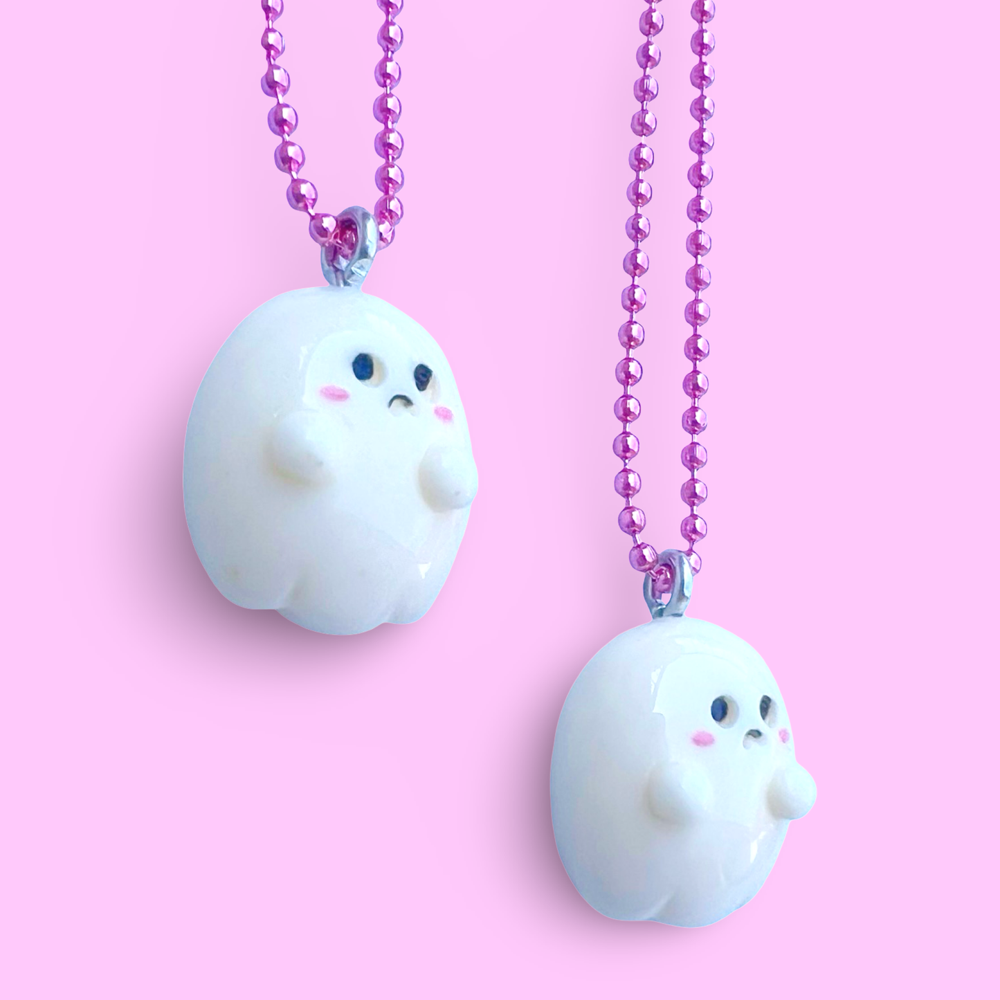 Pop Cutie Tiny Ghost Kids Handmade Necklace