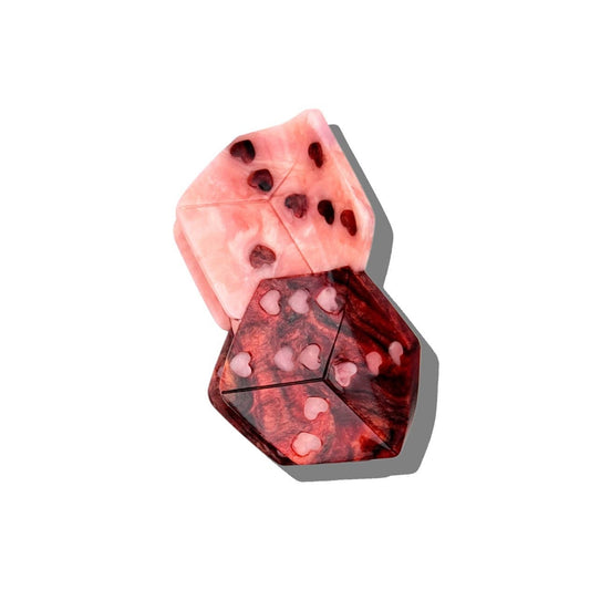 Hand-Painted Lucky Dice Claw Hair Clip