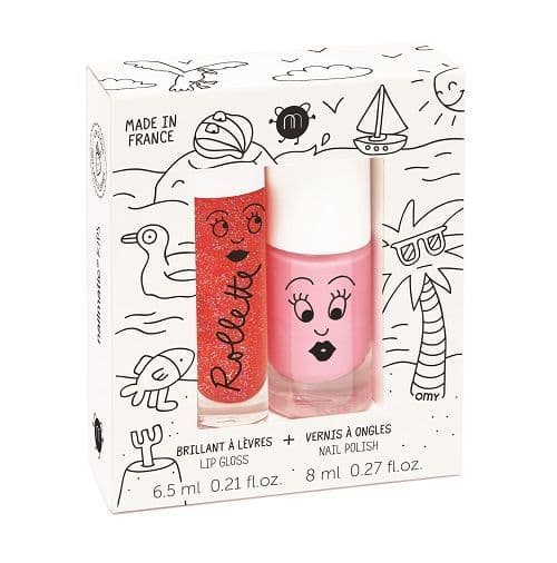 Nailmatic Nail Polish / Lip Gloss Duo - Holidays Strawberry/Cookie