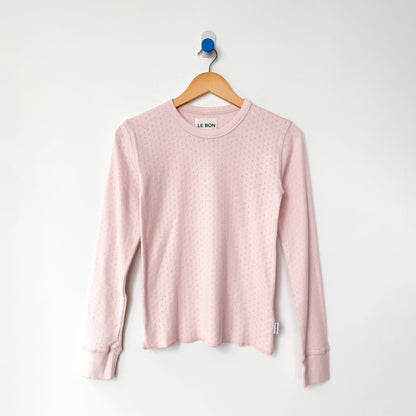 Le Bon Shoppe Baby Pink Pointelle Fundamental Tee