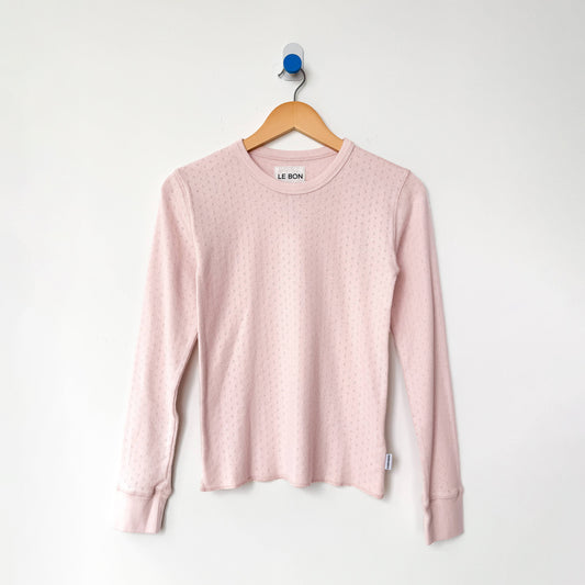 Le Bon Shoppe Baby Pink Pointelle Fundamental Tee