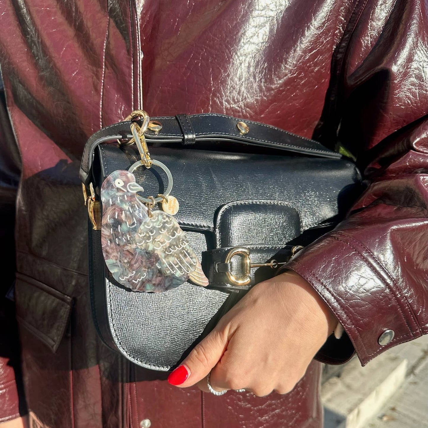 Pigeon Hand-Painted Pigeon Bag Charm + Keychain