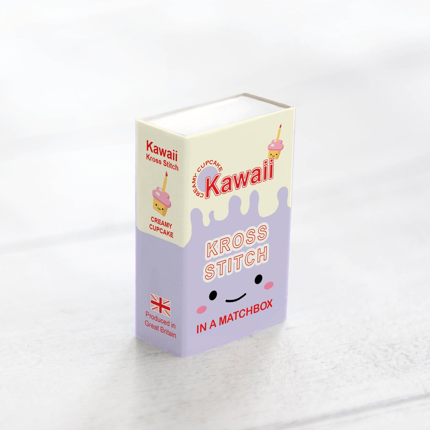 Kawaii Cup Cake Mini Cross Stitch Kit In A Matchbox