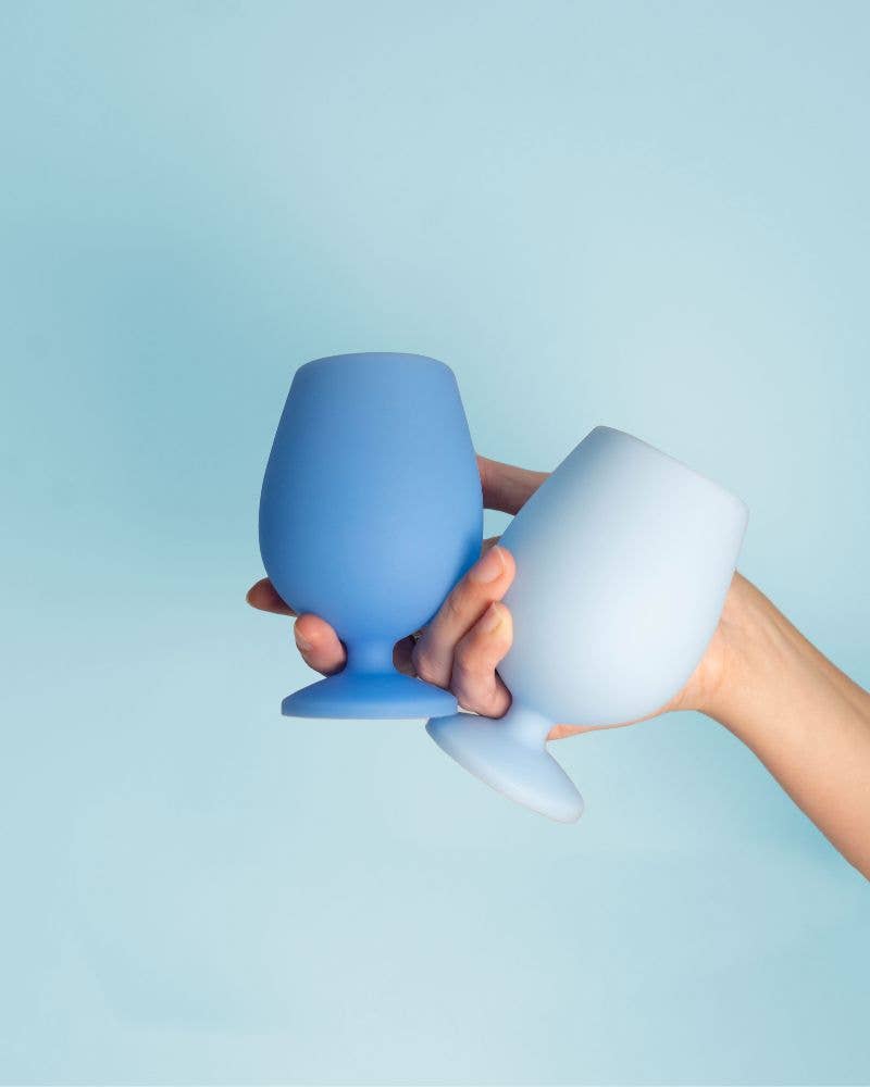 Sky + Kingfisher Stemm Silicone Unbreakable Wine Glasses