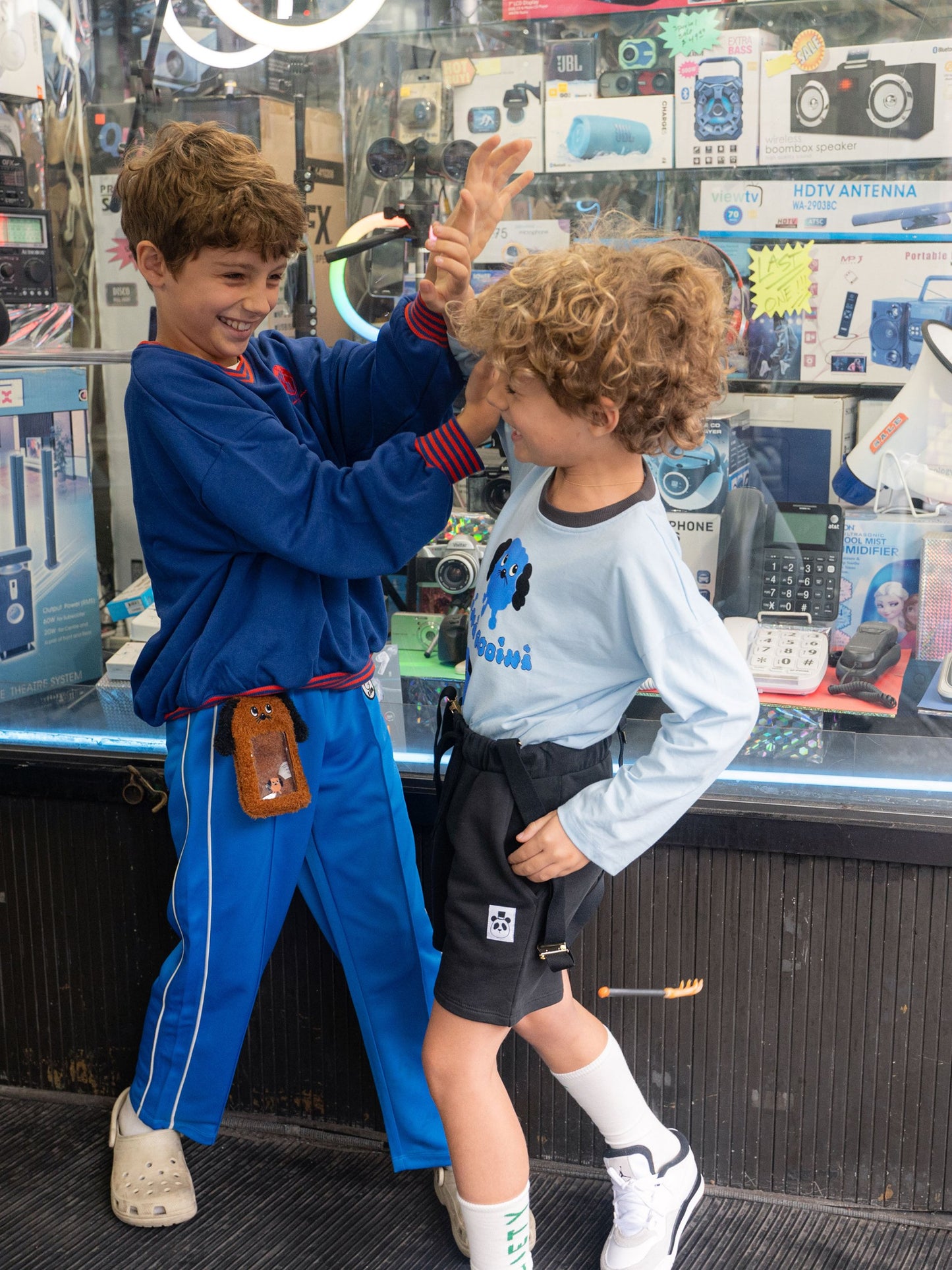 Mini Rodini Blue Doggies Long Sleeve Tee