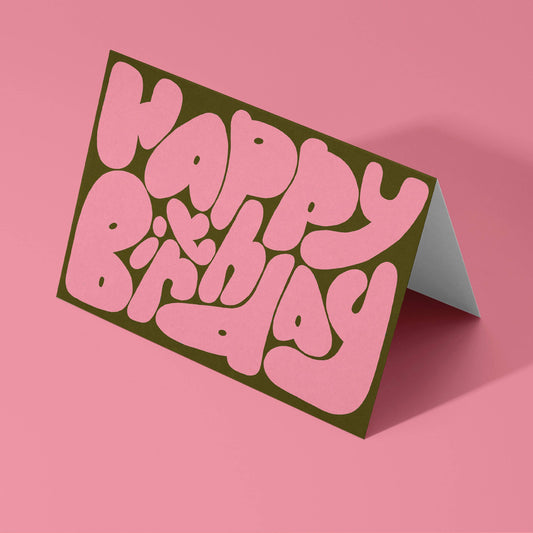 Pink Birthday Bubble Greeting Card