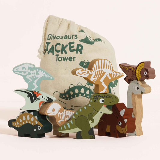 Le Toy Van Jurassic Stacking Dinosaurs & Bag