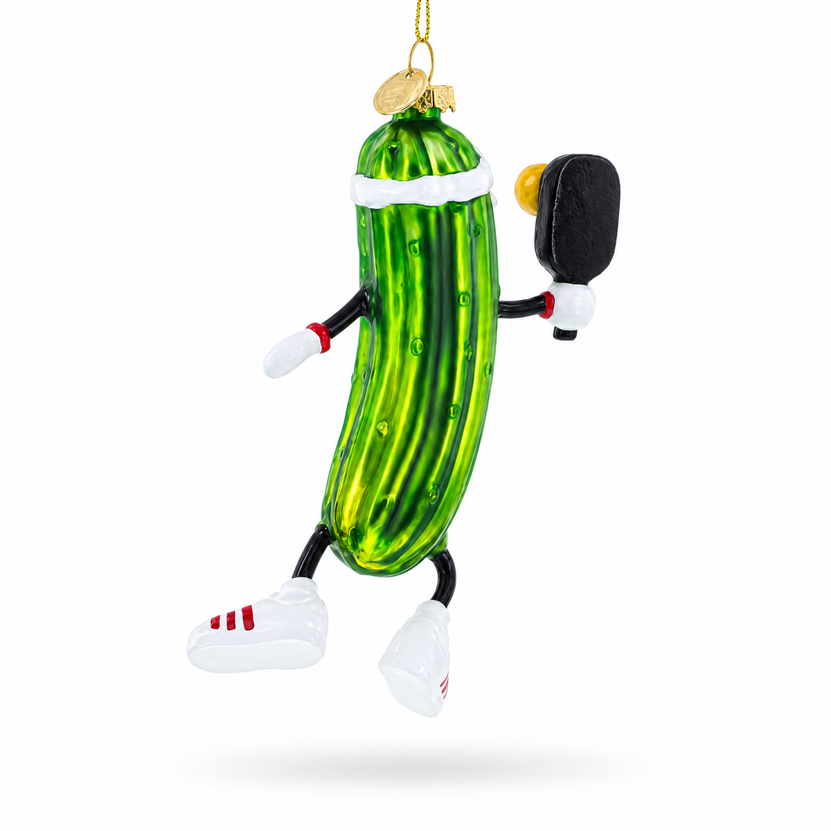 Pickleball Pickle Glass Christmas Ornament