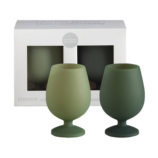Sage + Olive Stemm Silicone Unbreakable Wine Glasses