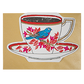 Birdy Tea Cup Letterpress Greeting Cards