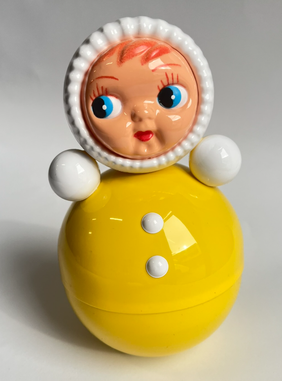 Retro Roly-Poly Tumbler Doll Yellow M