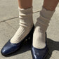Le Bon Shoppe Linen Natural Scallop Socks