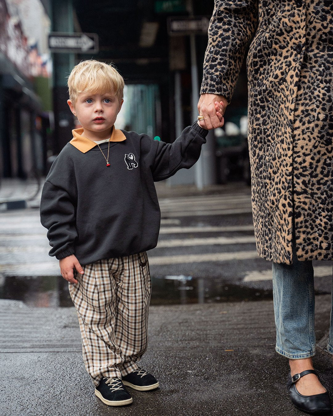 Mini Rodini Panther Patch Collar Sweatshirt