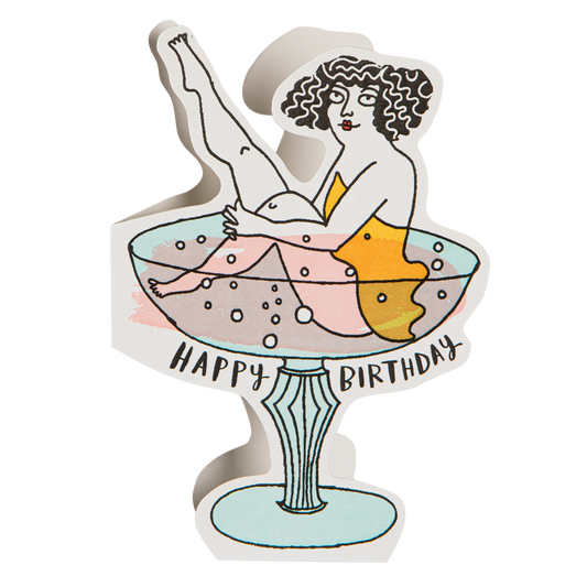 Birthday Cocktail Letterpress Greeting Card