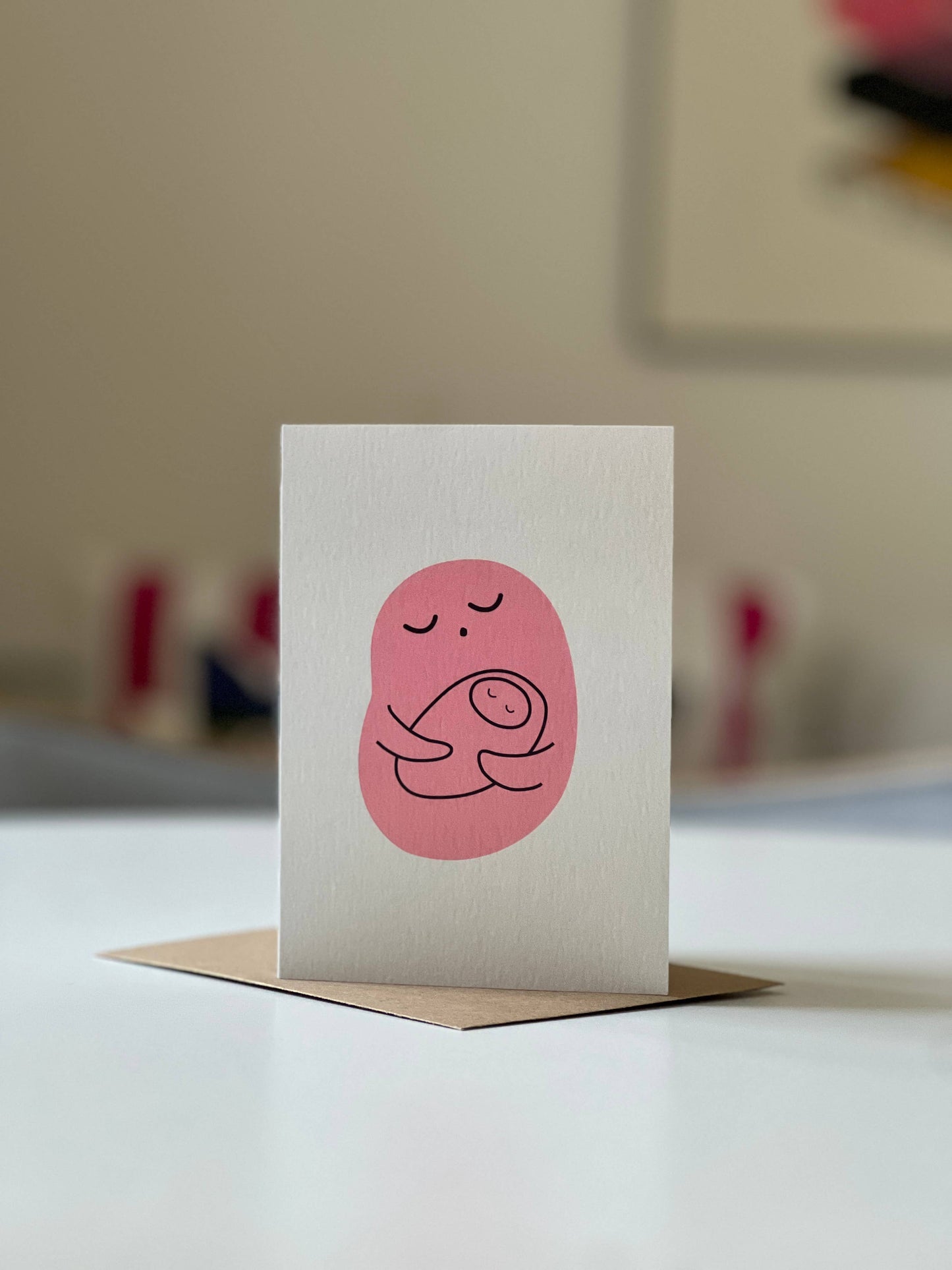 Sleeping Bean New Baby Greeting Card