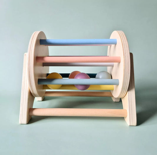 Wooden Montessori Rotating Wheel with Balls