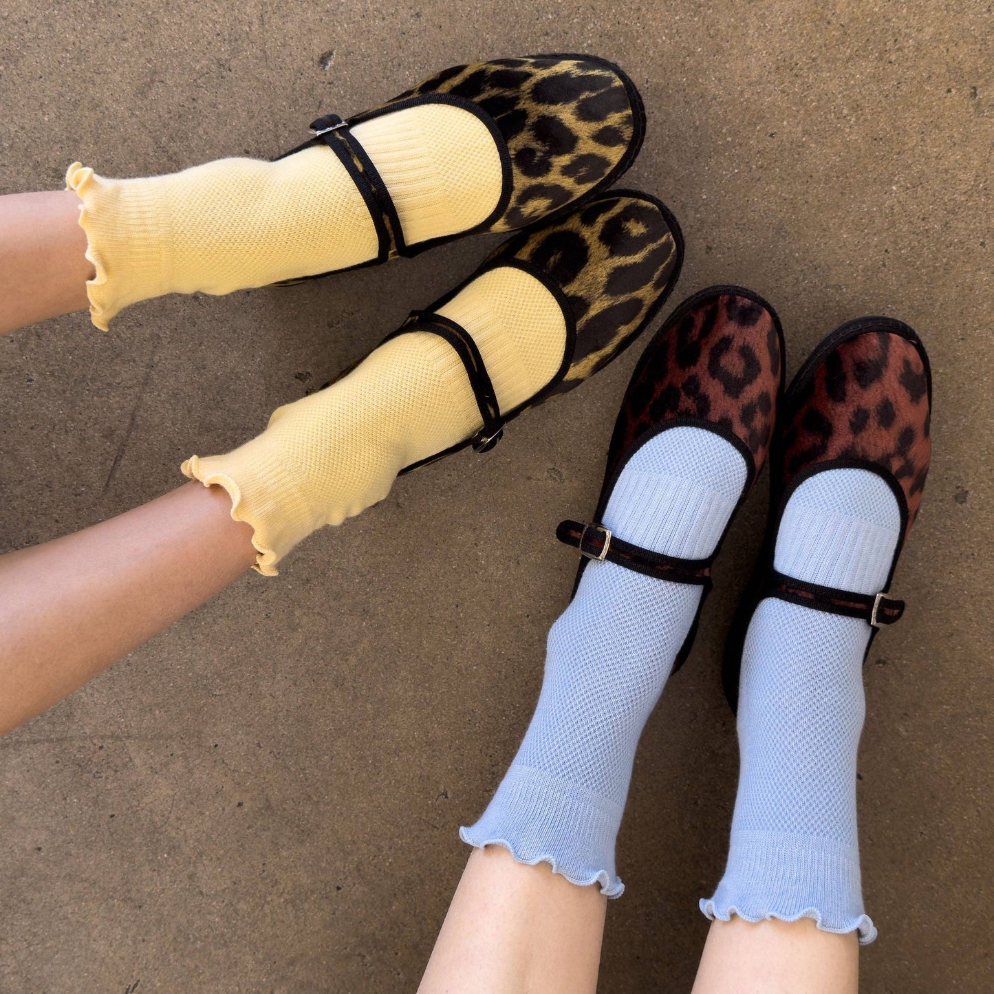 Le Bon Shoppe Periwinkle Ruffled Hugger Crew Socks