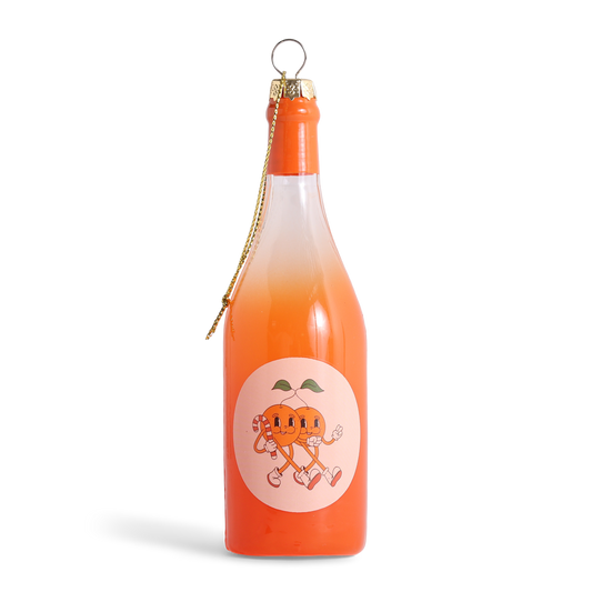 Orange Wine Glass Decoration