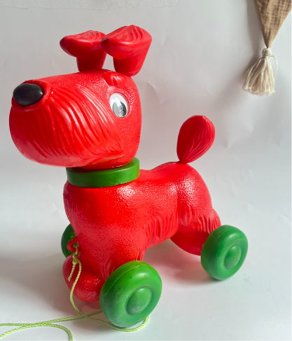 Vintage Pull-Along Red Dog