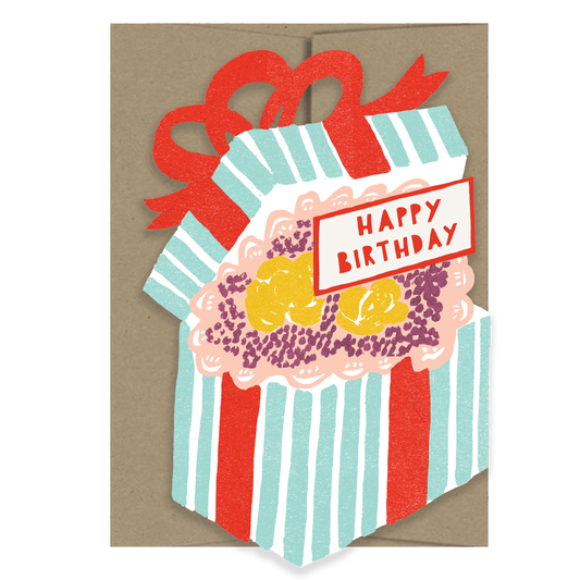 Happy Birthday Gift Die Cut Greeting Card