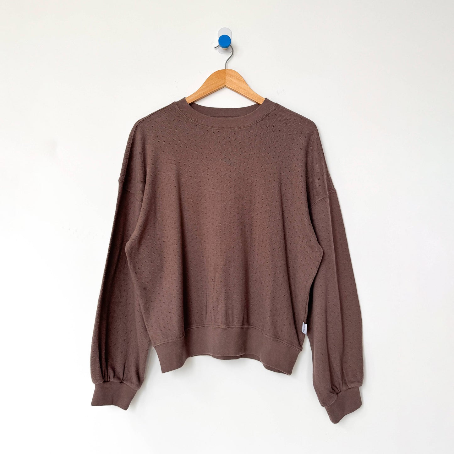 Le Bon Shoppe Chocolate Pointelle Core Sweatshirt