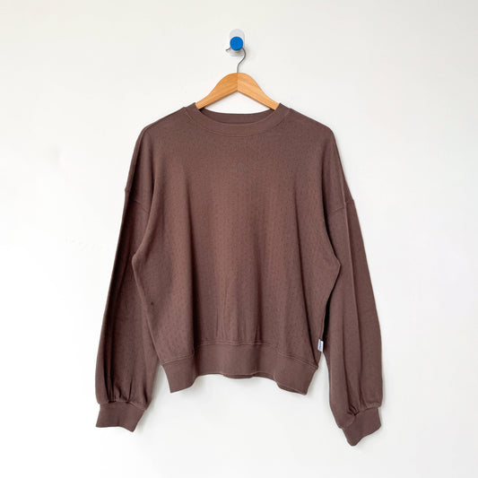 Le Bon Shoppe Chocolate Pointelle Core Sweatshirt