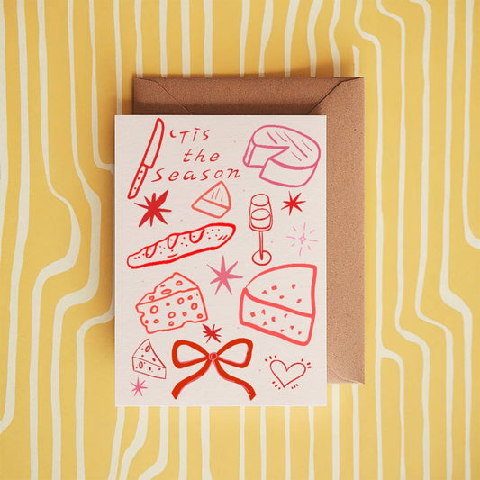 Tis The Season Cheese Christmas Greeting Card