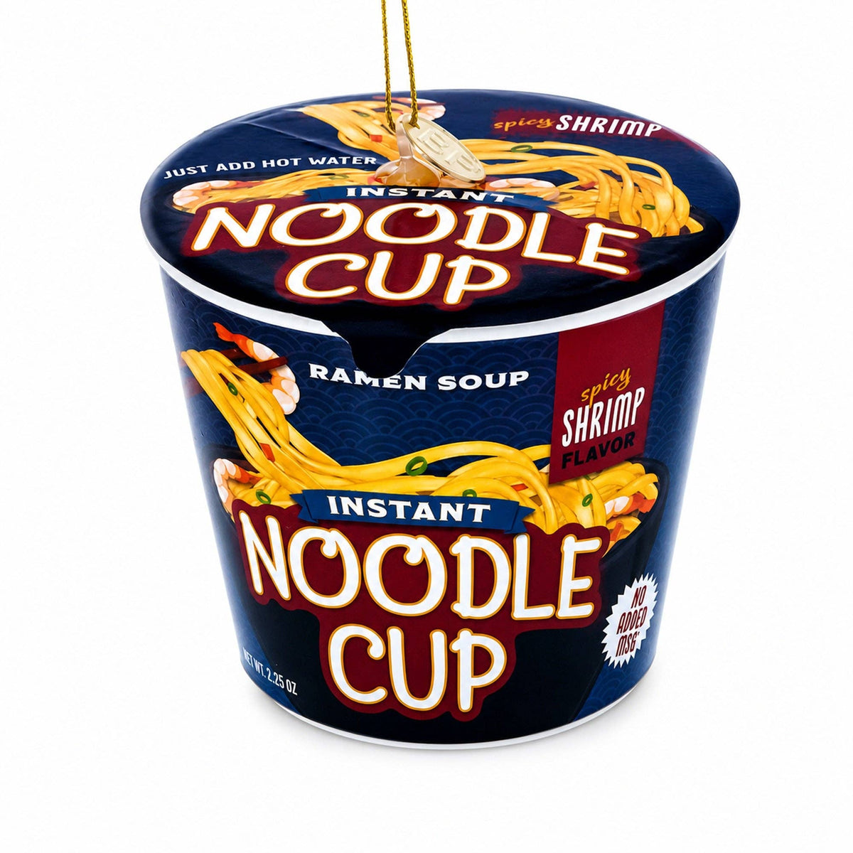 Instant Noodle Cup Glass Christmas Ornament