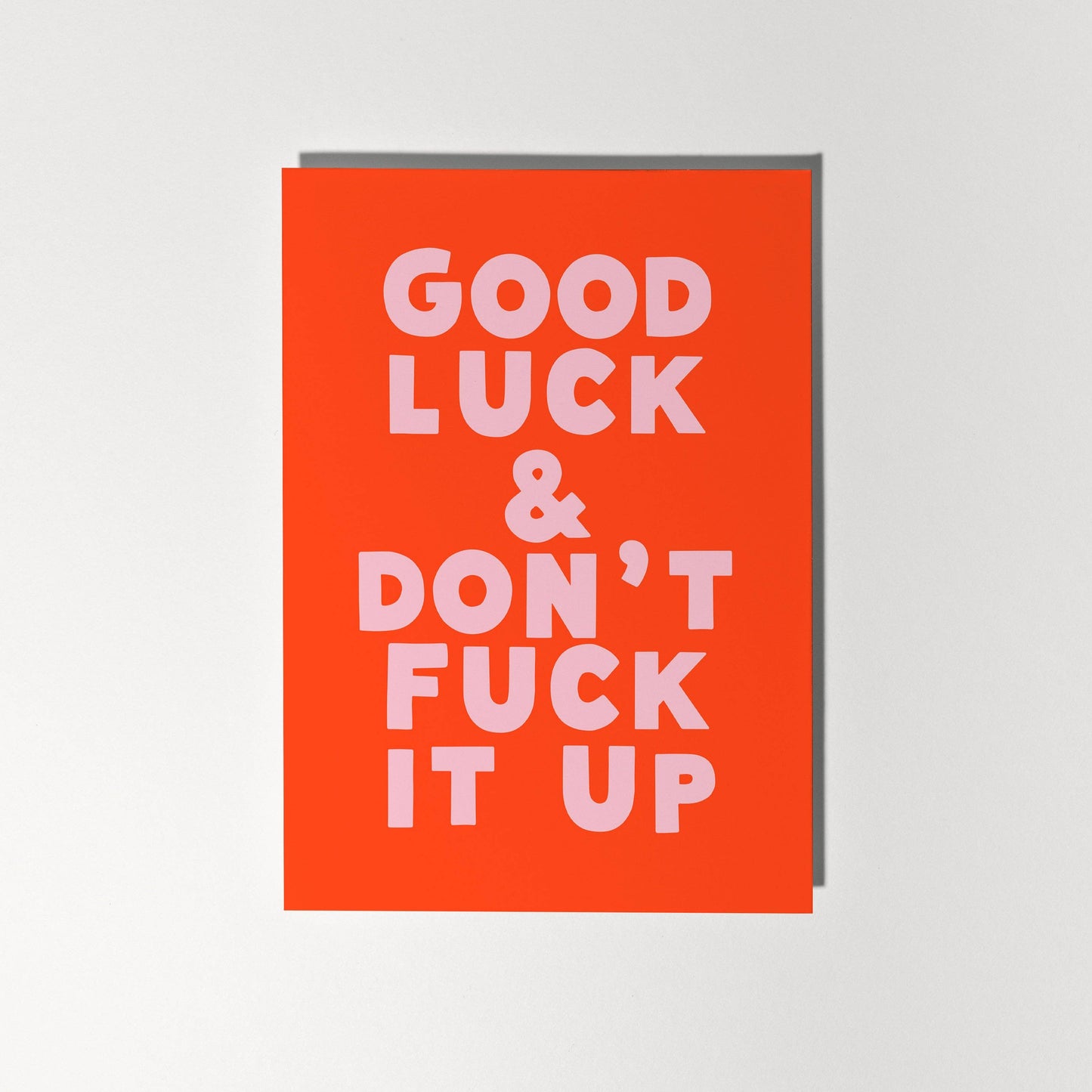 Good Luck & Don't Fuck It Up Greeting Card