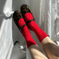 Le Bon Shoppe Red  Cashmere Pointelle Socks