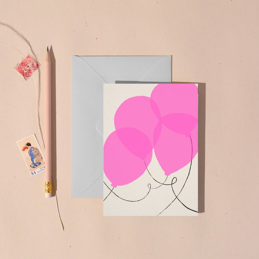 Neon Balloon Greeting Card