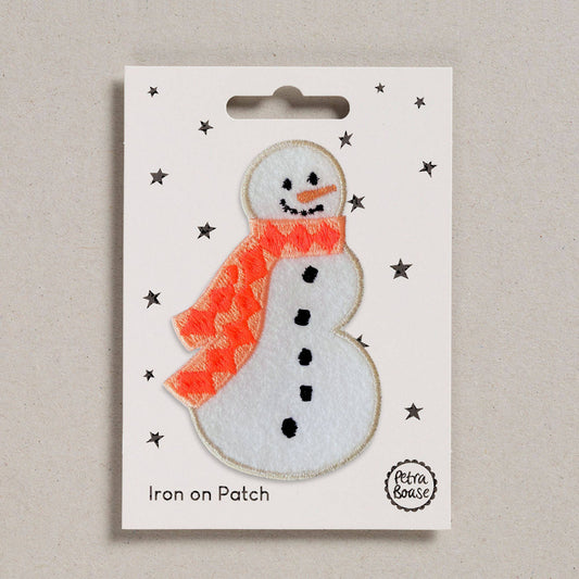 Snowman Iron-On Embroidered Felt Patch