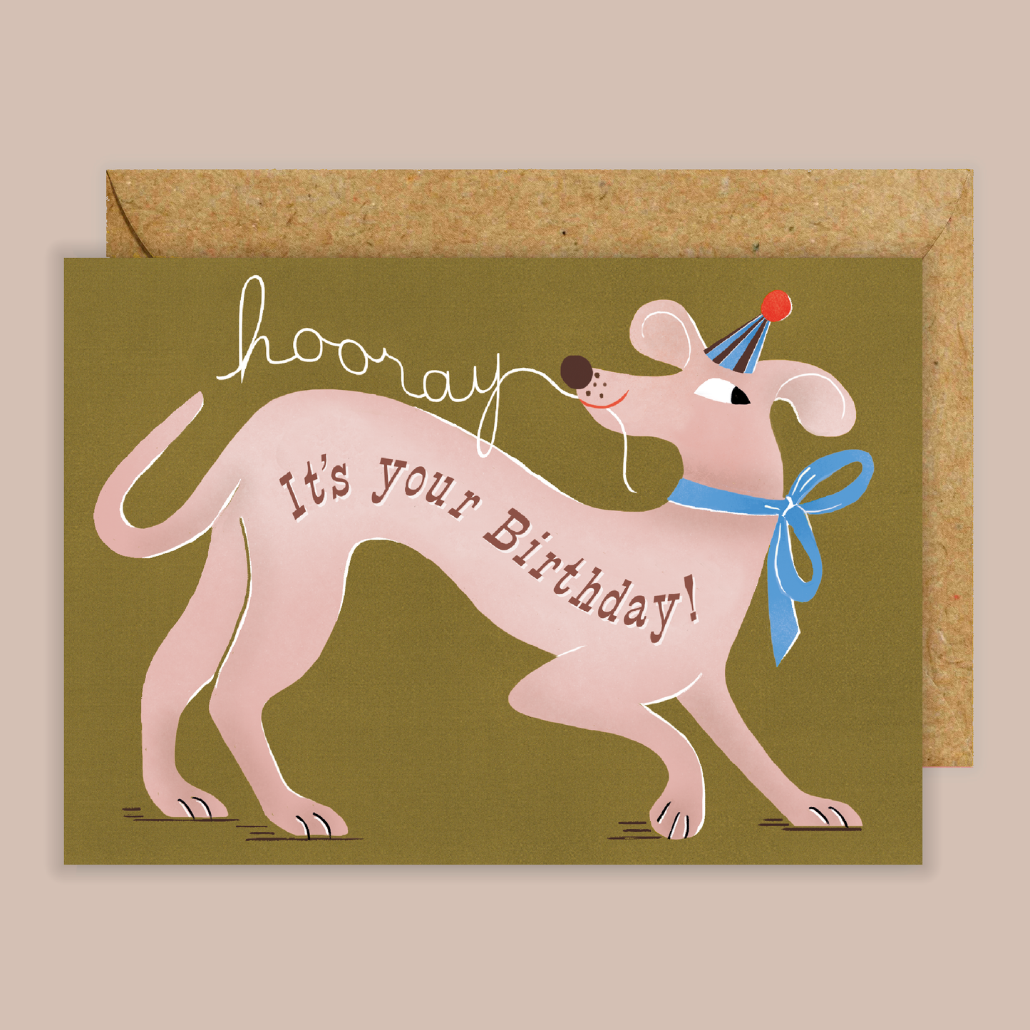 'Frolicking Dog' Birthday Card