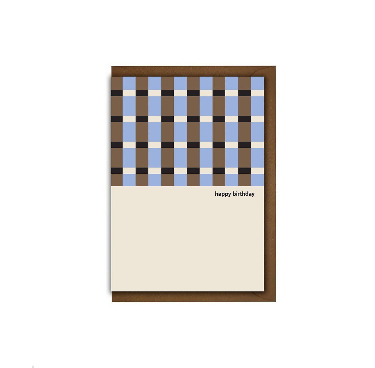 Blue Black Brown Block Birthday Greeting Card