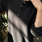 Le Bon Shoppe Black Soft Jersey Henley Dress