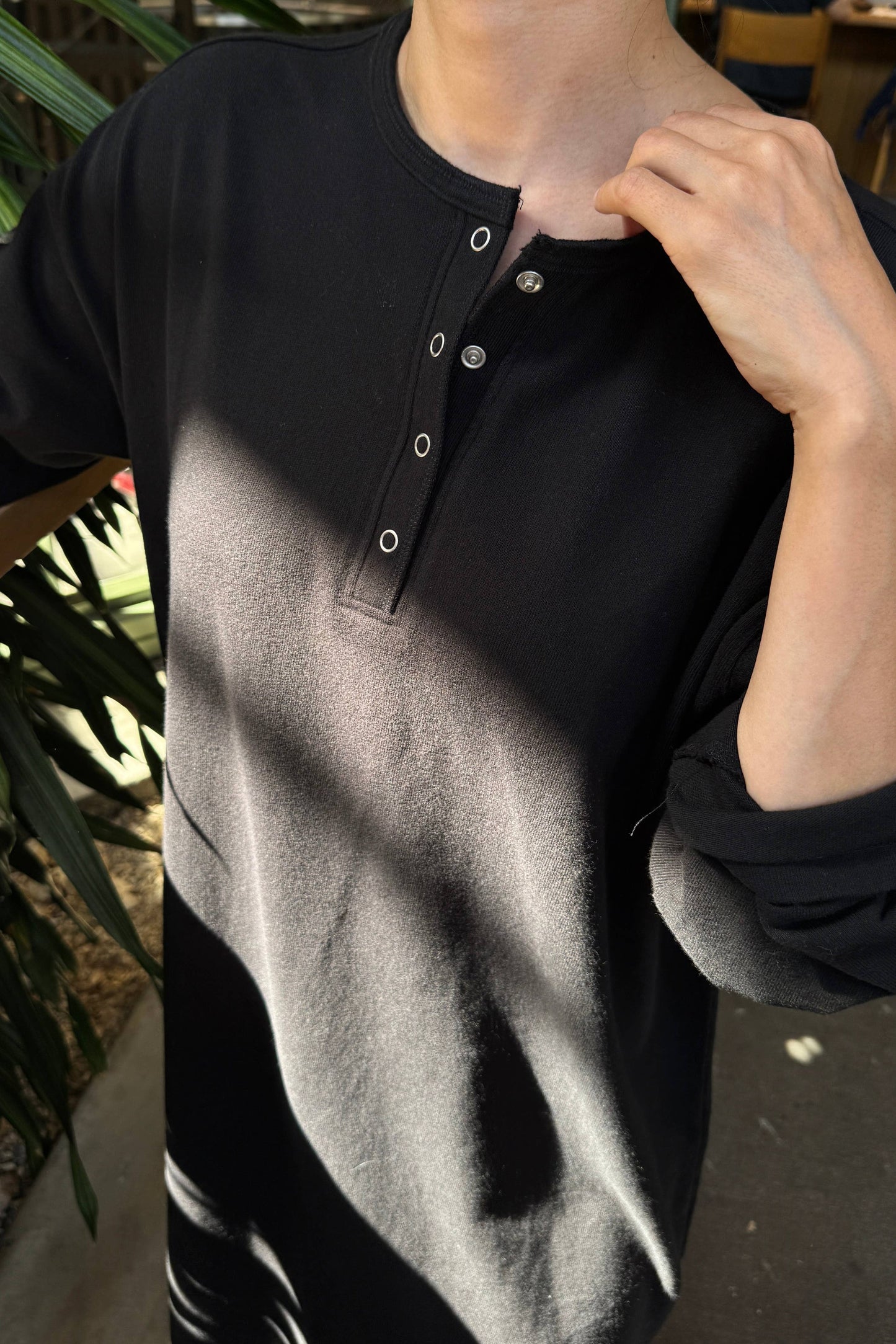 Le Bon Shoppe Black Soft Jersey Henley Dress