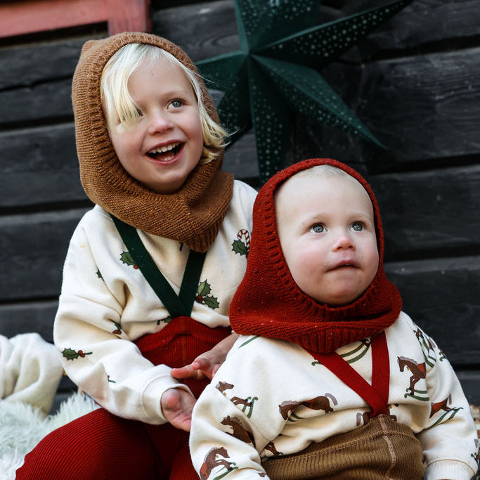 Silly Silas Acorn Brown w Maple Leaf Footless Tights
