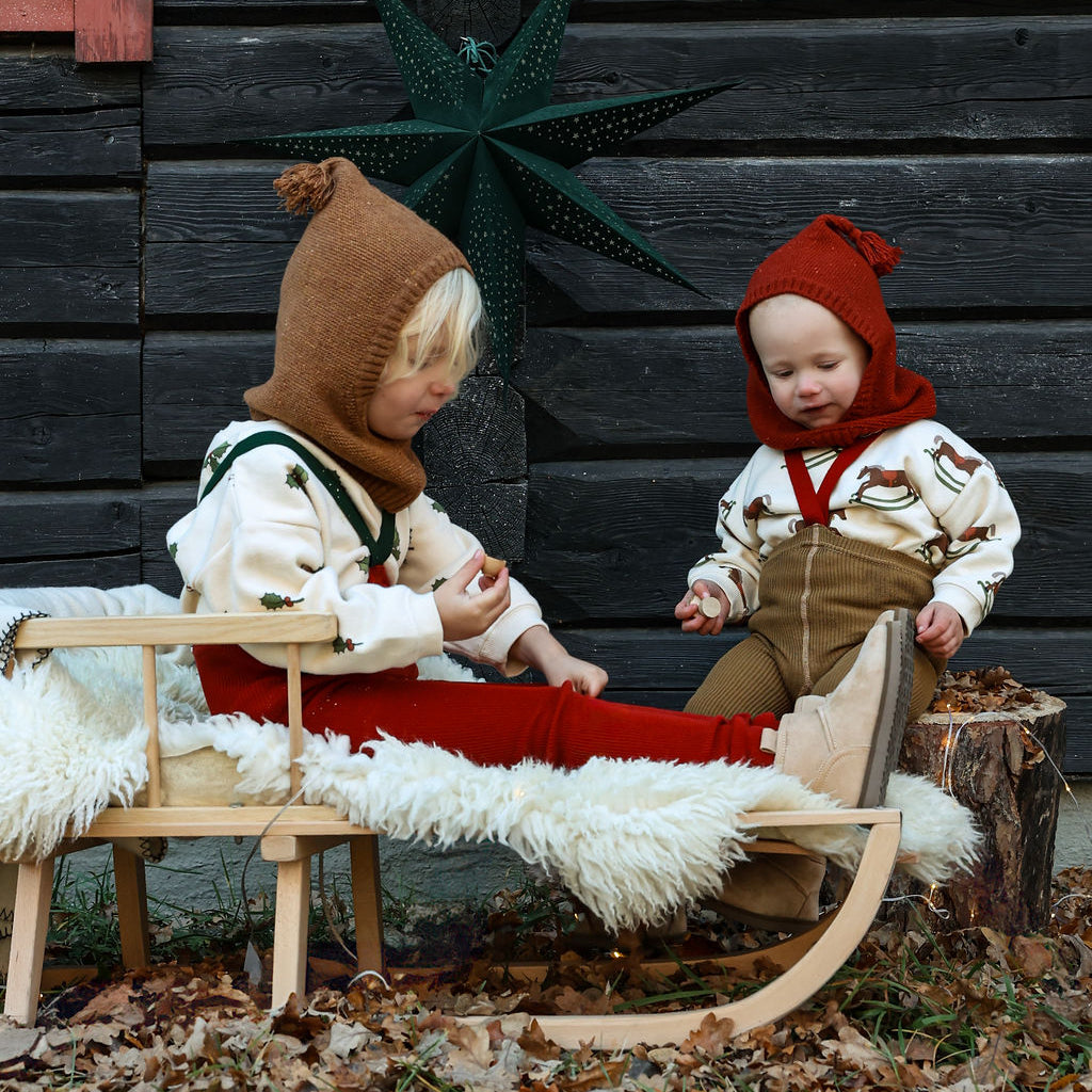 Silly Silas Maple Leaf w Dark Forest Green Footless Tights