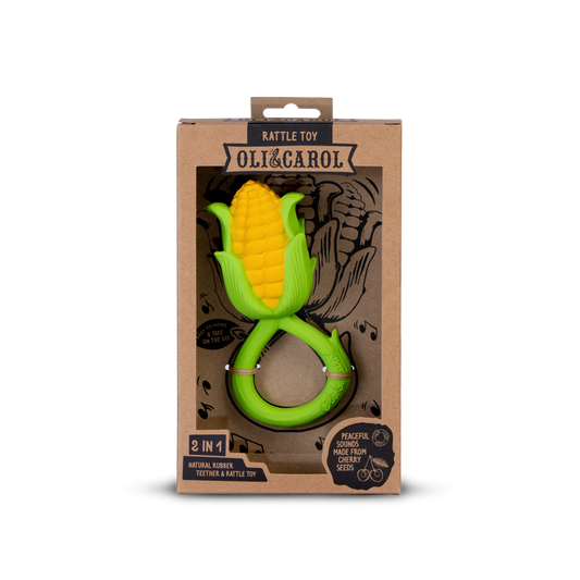 Corn Natural Rubber Baby Rattle