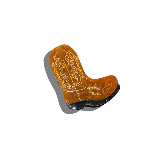 Hand-Painted Western Cowboy Boot Claw Hair Clip