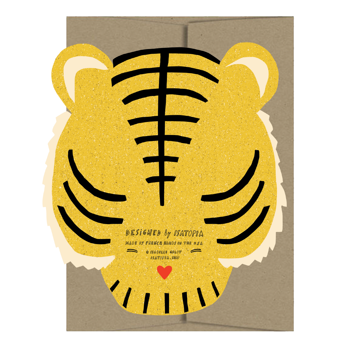 Tiger Die Cut Greeting Card