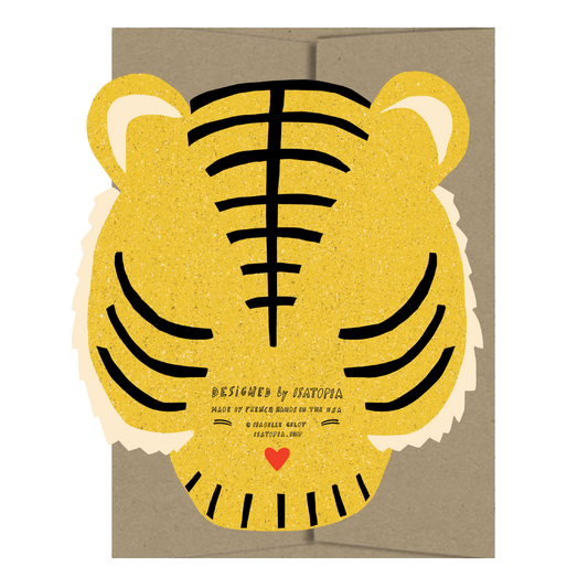 Tiger Die Cut Greeting Card