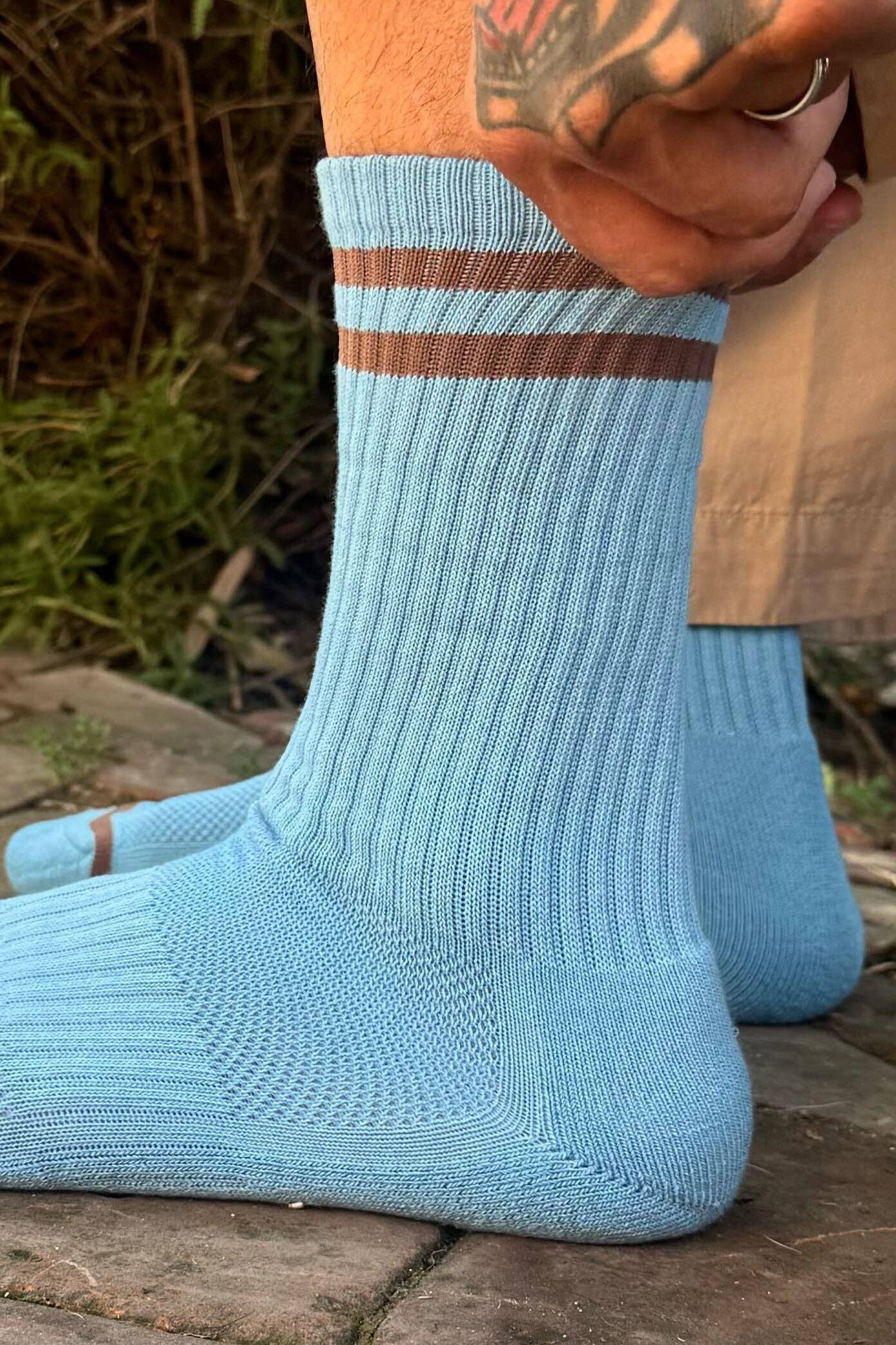Le Bon Shoppe Powder Blue Extended Boyfriend Socks