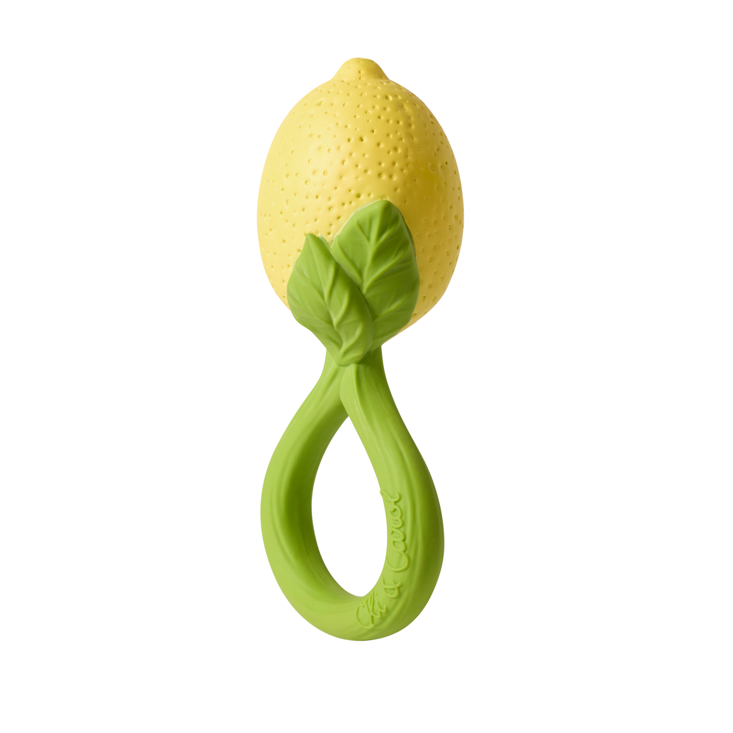 Lemon Natural Rubber Baby Rattle